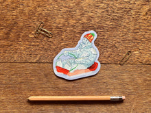 Sledding Yeti Sticker