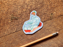 Sledding Yeti Sticker