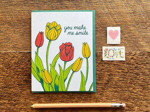 Smile Tulips Greeting Card