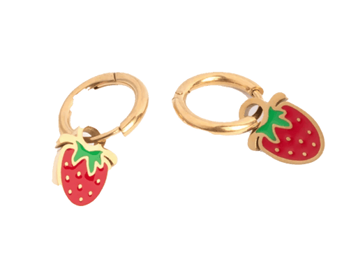 Enamel Strawberry Huggies