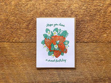 Sweet Birthday Strawberries, Single Card