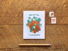 Sweet Birthday Strawberries, Single Card