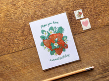 Sweet Birthday Strawberries, Single Card