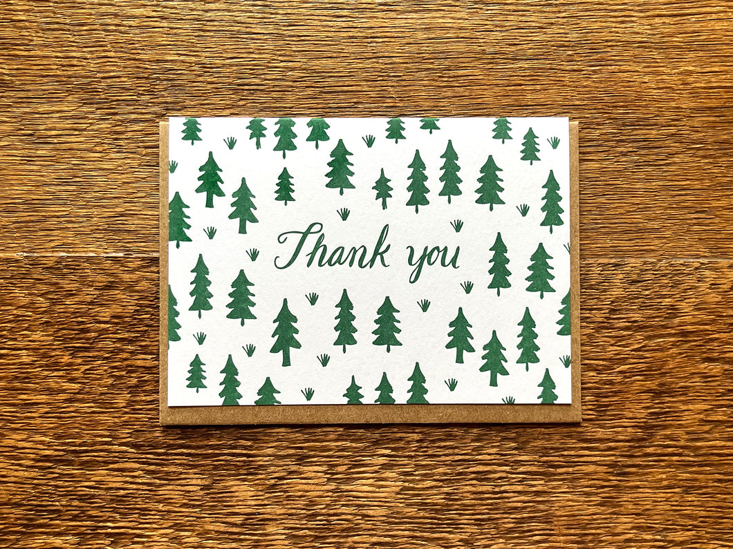 Pine Tree Thank You Greeting Card
