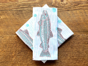 Trout & Flies Tea Towel