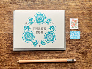 Turquoise Thank You Greeting Card