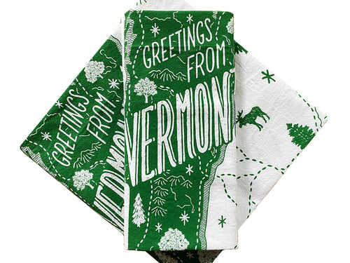Greetings from Vermont Tea Towel