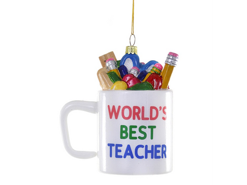 World's Best Teacher Mug Ornament