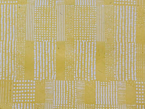 Quilt Dots, White on Yellow, Handmade Paper