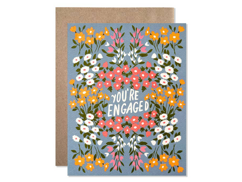 You're Engaged Blue Garden, Single Card