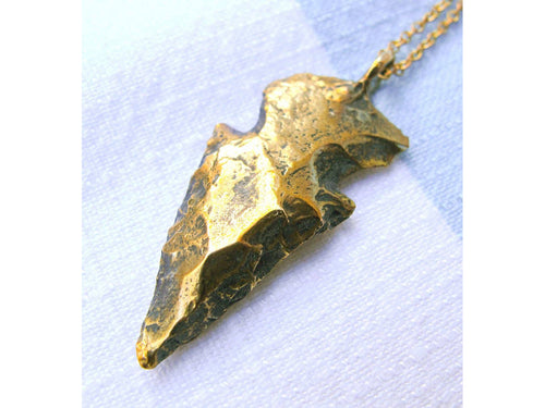 Solid Brass Arrowhead Necklace
