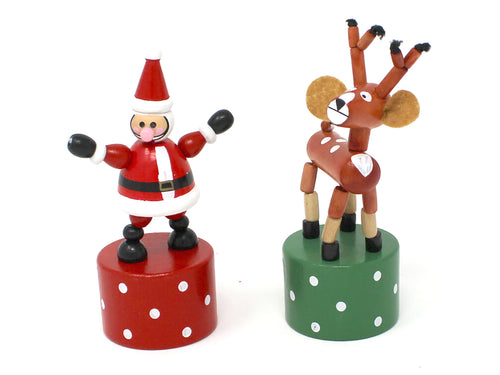 Push Puppet Santa & Reindeer
