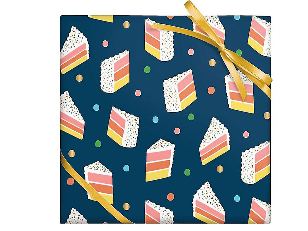 Birthday Cake Slice Stone Continuous, Wrapping Paper