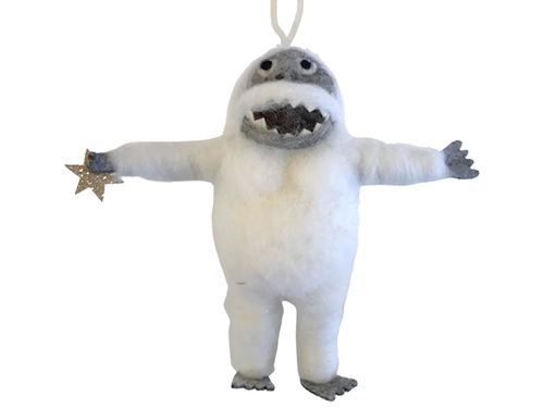 Felted Abominable Snowman Ornament