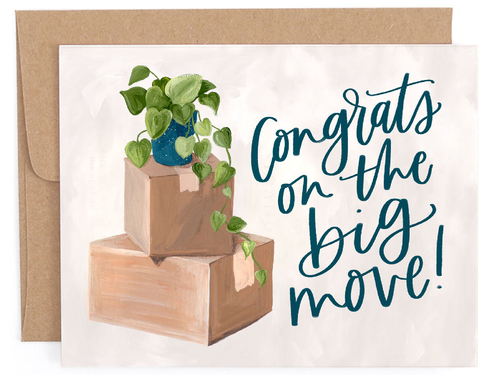 Congrats Moving Boxes, Single Card