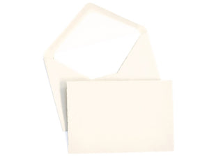 Classic Laid Deckled Edge Flat Notes, Cream, Gold Box Set of 25