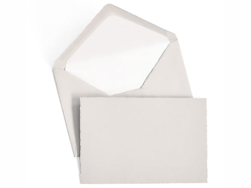 Classic Laid Deckled Edge Flat Cards, Grey, Gold Box Set of 25