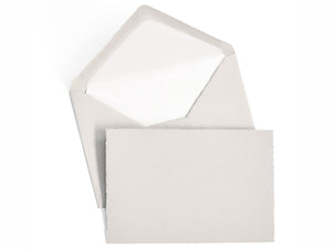 Classic Laid Deckled Edge Flat Cards, Grey, Gold Box Set of 25