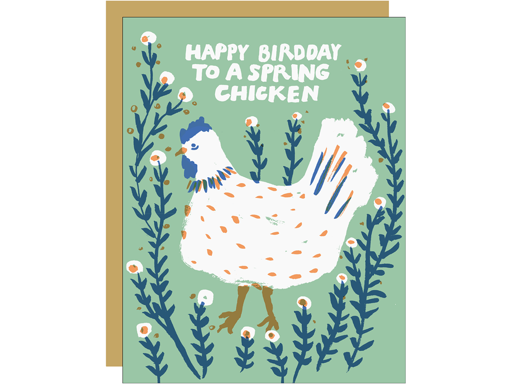 Spring Chicken Birthday, Single Card