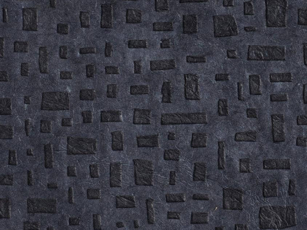 Embossed Black Squares, Handmade Paper