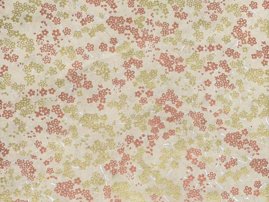 Forever Floral, Gold & Copper on Cream, Handmade Paper
