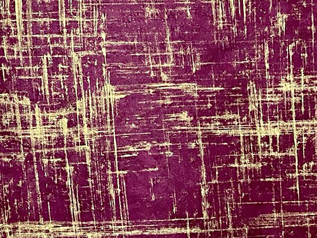 Brush Stroke, Gold on Deep Purple, Handmade Paper