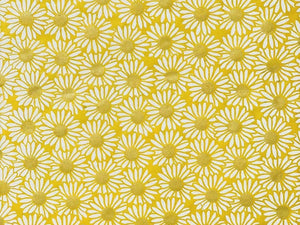 Daisy, White & Gold on Yellow, Handmade Paper