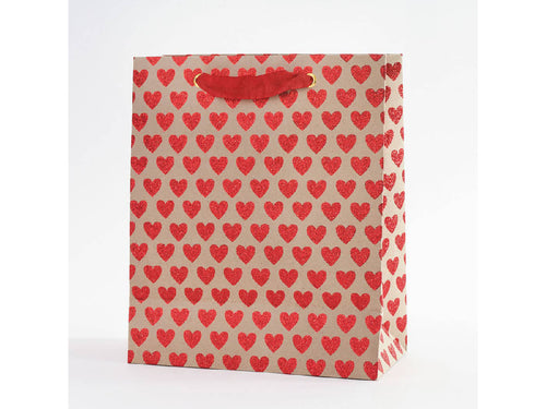 Red Glitter Hearts Medium Bag