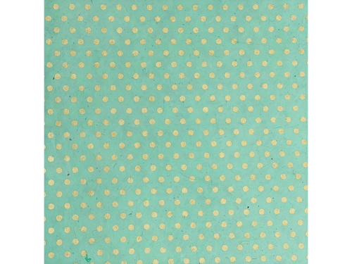 Gold Dots on Mint, Handmade Paper