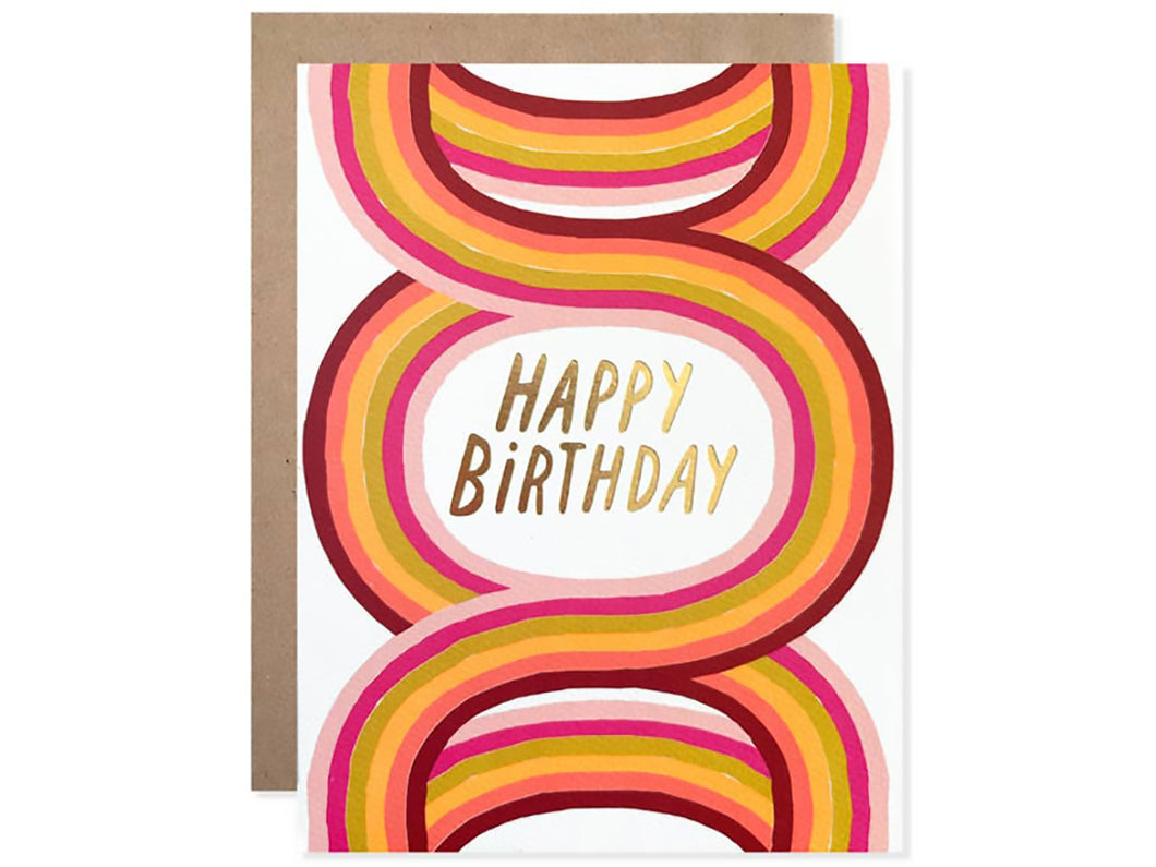 Happy Birthday Neon Arches, Single Card