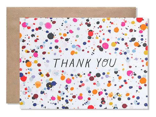 Thank You Splatter Card, Boxed Set Of 8