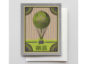 Good Luck Hot Air Balloon, Single Card