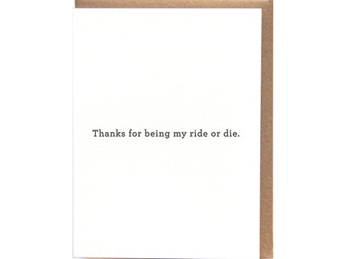Ride or Die Thank You, Single Card