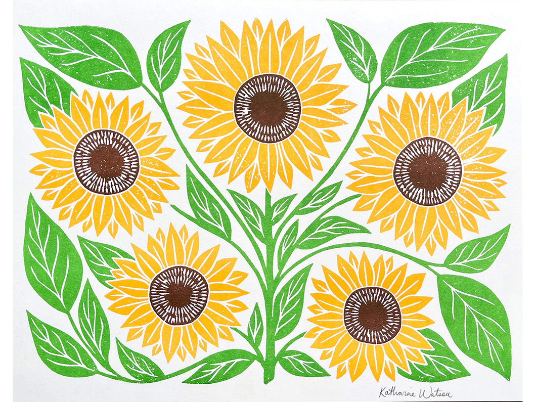 Garden Series: Sunflower Risograph Art Print
