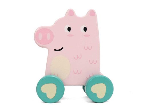 Wooden Vehicle Toy, Little Pig