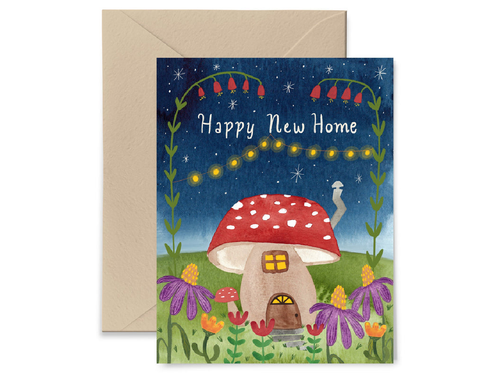 Mushroom Happy New Home, Single Card