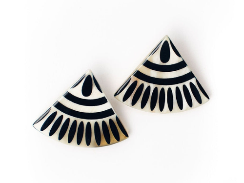 Black Tile Earrings