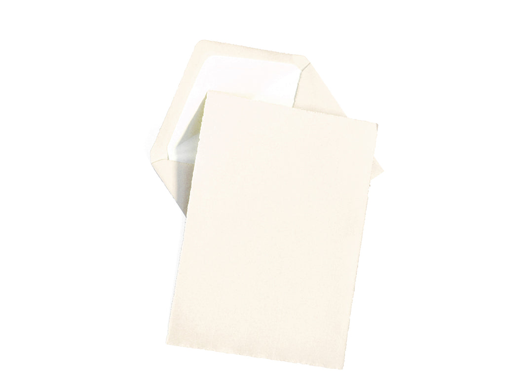 A5 Laid Deckled Edge Letter Sheets and Envelopes, Cream, Gold Gift Box Set of 25