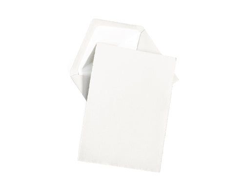 A5 Laid Decked Edge Letter Sheet and Envelopes, White, Gold Gift Box Set of 25