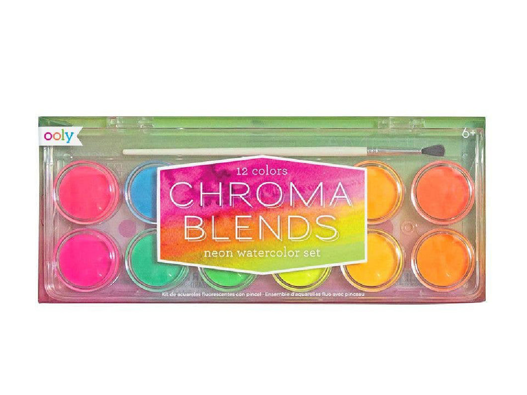 Chroma Blends Neon Watercolor Paint, 12 Color Set