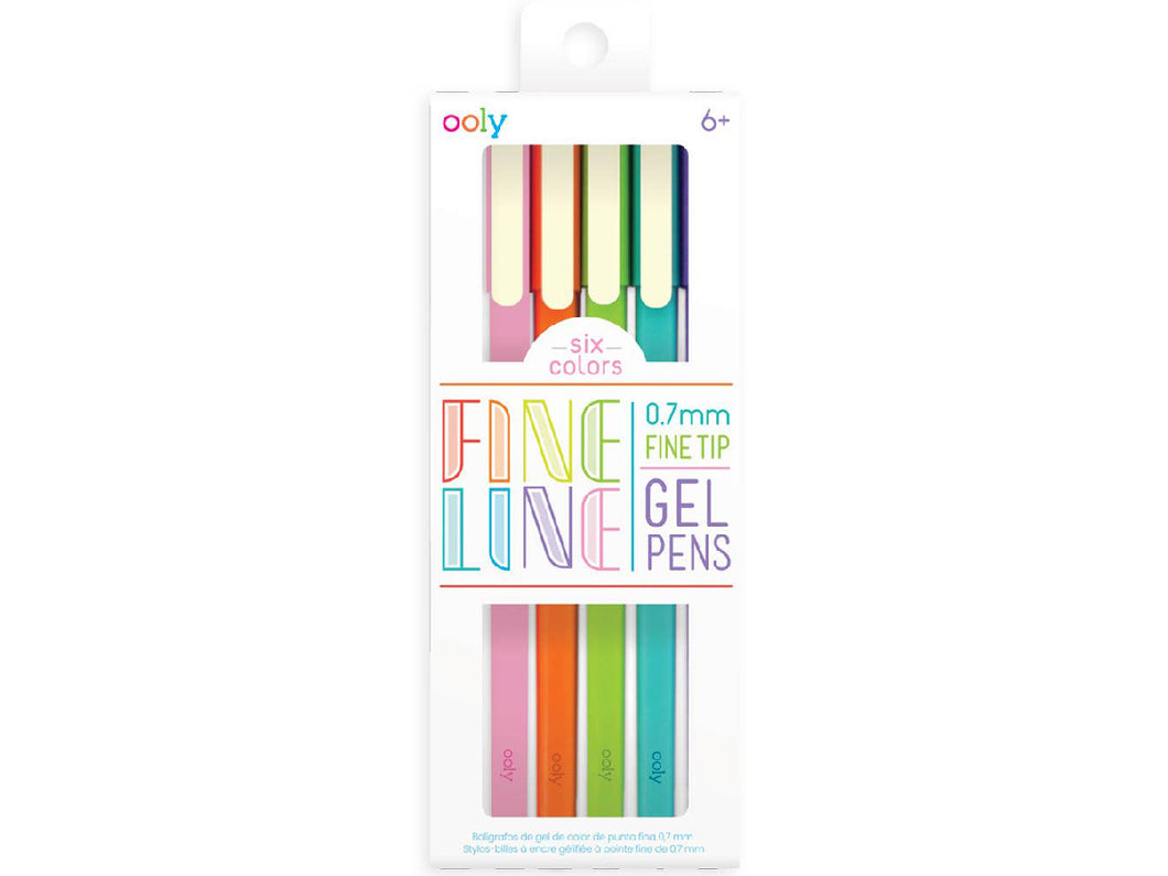 Fine Lines Gel Pens, Set of 6