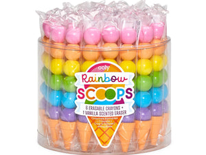 Rainbow Scoops Vanilla Scented Stacking Erasable Crayons