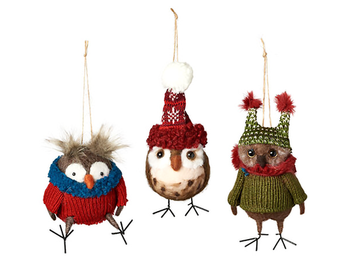 Owl, Wool Ornament