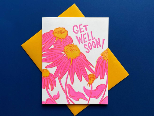 Get Well Soon Echinacea, Single Card