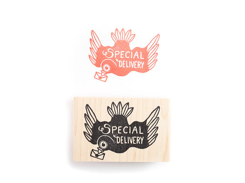 Special Delivery Pigeon Rubber Stamp