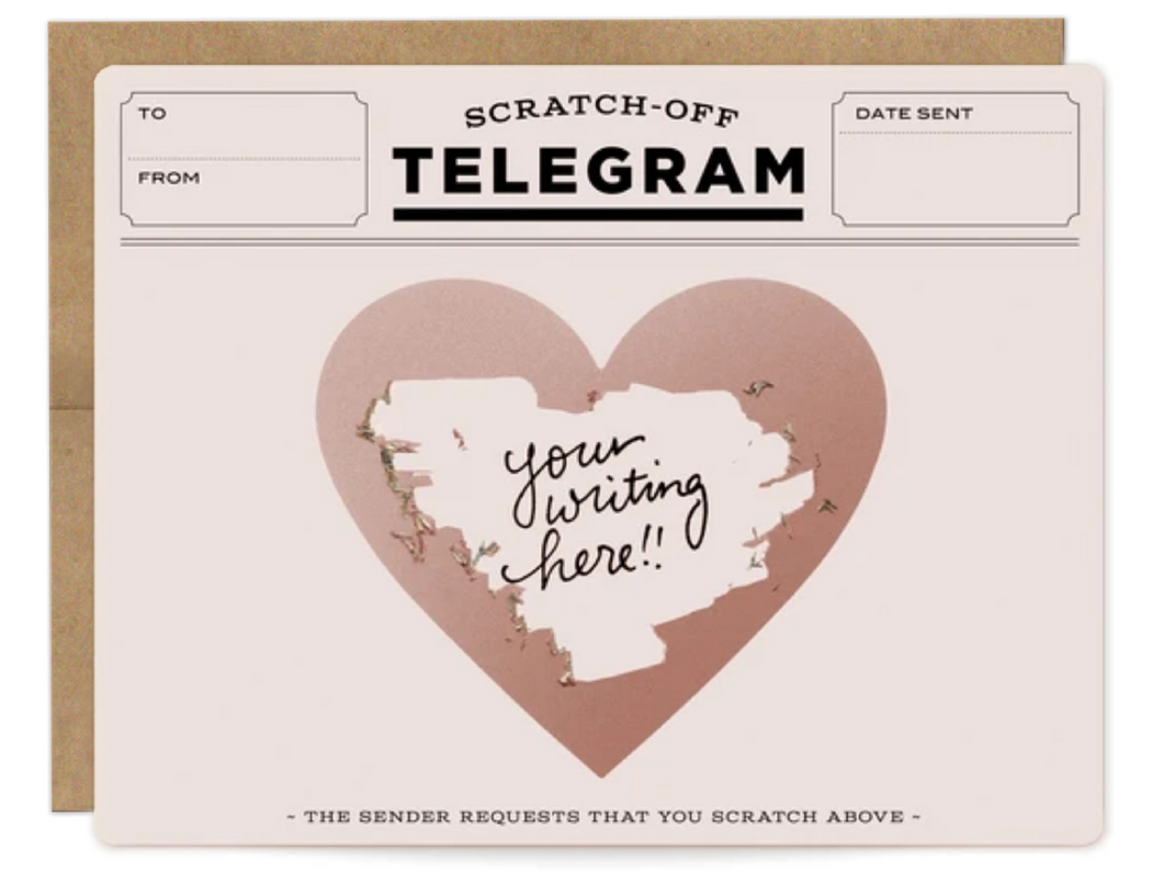 Rose Gold Telegram Scratch-off Card