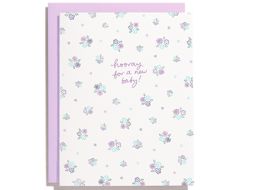 Ditsy Floral Baby, Single Card