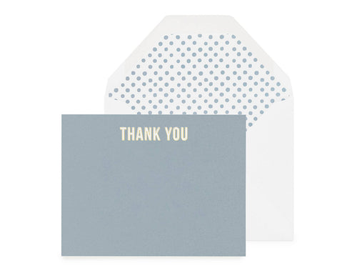 Blue Thank You Flat Notes, Boxed Set of 6