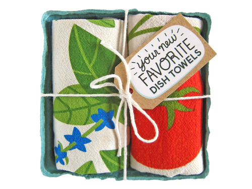 Tomato Basil Dish Towel, Set of 2