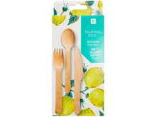 Wooden Eco Cutlery, Lemon Print